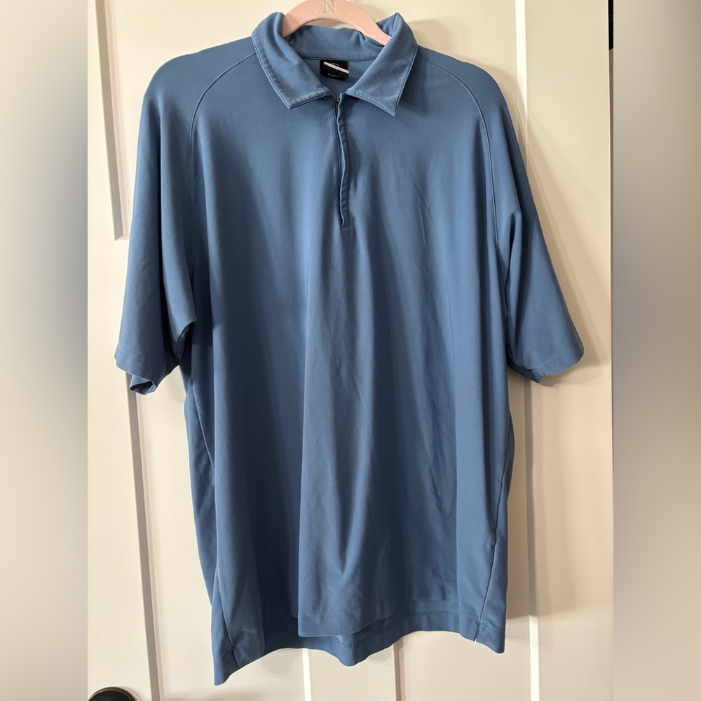 Nike Golf 1/4 zip dry fit‎ Classic Blue Polo Mens L